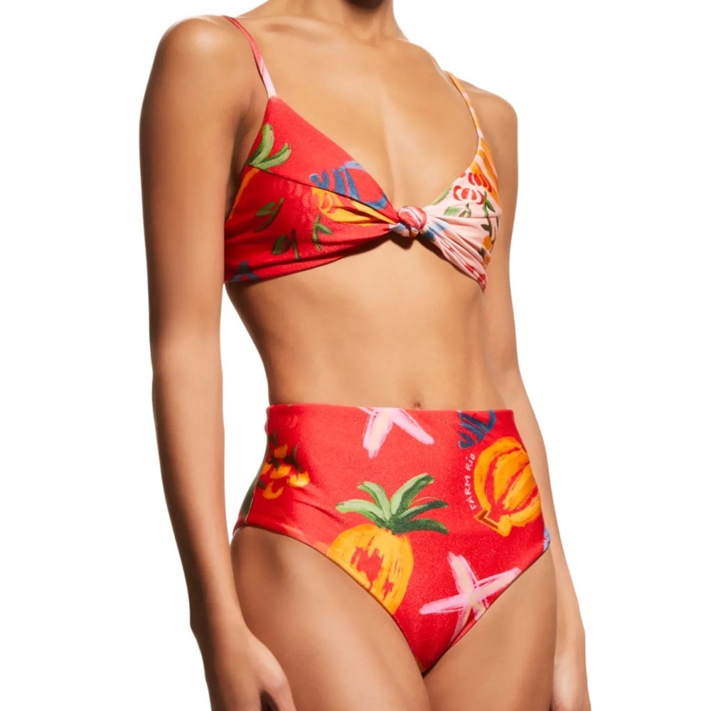 Farm Rio mixed fruits bikini top